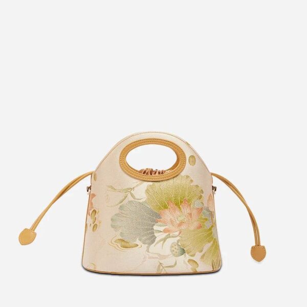 01_Printed_Jacquard_Lotus_Khaki_Drawstring_Bucket_Bag_LD120670 01_Printed_Jacquard_Lotus_Khaki_Drawstring_Bucket_Bag_LD120670