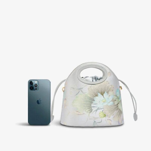 06_Printed_Jacquard_Lotus_Gray_Drawstring_Bucket_Bag_LD120670 06_Printed_Jacquard_Lotus_Gray_Drawstring_Bucket_Bag_LD120670