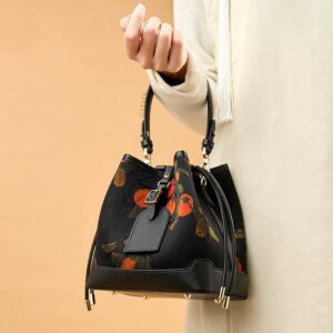 1_Xiangyunsha_Silk_Leather_Printed_Persimmon_Bucket_Bag_YS220680