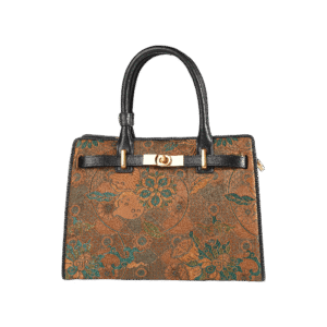 Handmade Song Brocade Chinoiserie Vintage Brown Kelly Bag