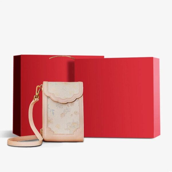 ブロケードジャカードレザーインテリケートフォンバッグウォレットJD240043_19 BrocadeJacquardLeatherIntricatePhoneBagWalletJD240043_19