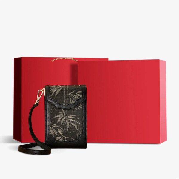 ブロケードジャカードレザーインテリケートフォンバッグウォレットJD240043_20 BrocadeJacquardLeatherIntricatePhoneBagWalletJD240043_20