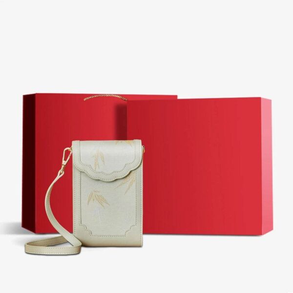 ブロケードジャカードレザーインテリケートフォンバッグウォレットJD240043_24 BrocadeJacquardLeatherIntricatePhoneBagWalletJD240043_24