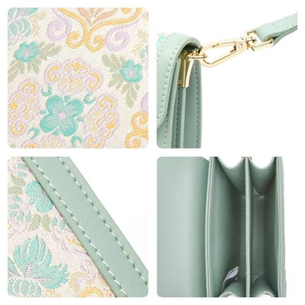 ブロケード_ジャカード_レザー_財布_JD240043 Brocade_Jacquard_Leather_Intricate_Phone_Bag_Wallet_JD240043