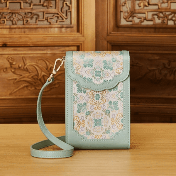 ブロケード_ジャカード_レザー_財布_JD240043_1 Brocade_Jacquard_Leather_Intricate_Phone_Bag_Wallet_JD240043_1