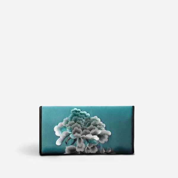 中国_手工芸_刺繍_花柄_スリム財布_中文-2467451 Chinese_Handcraft_Embroidery_Floral_Slim_Handheld_Wallet_-_SinoCultural-2467451