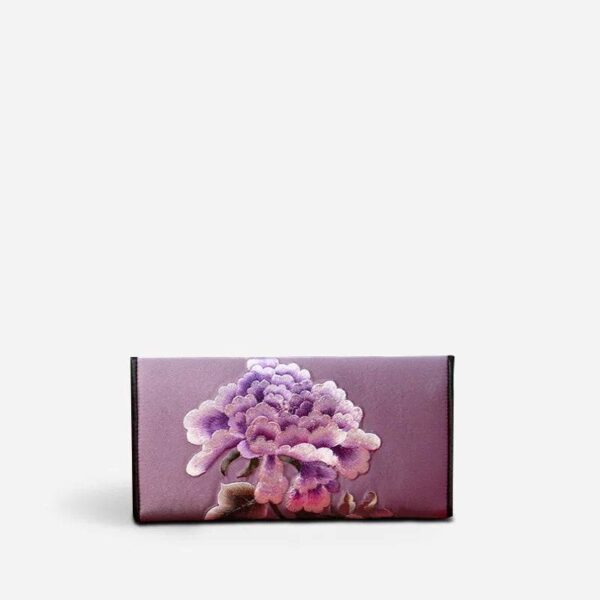 中国_手工芸_刺繍_花柄_スリム財布_中文-2467464 Chinese_Handcraft_Embroidery_Floral_Slim_Handheld_Wallet_-_SinoCultural-2467464