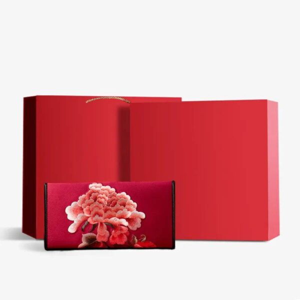 中国_手工芸_刺繍_花柄_スリム財布_中文-2467478 Chinese_Handcraft_Embroidery_Floral_Slim_Handheld_Wallet_-_SinoCultural-2467478