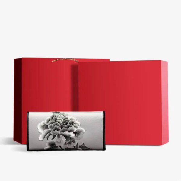 中国_手工芸_刺繍_花柄_スリム財布_中文_2467485 Chinese_Handcraft_Embroidery_Floral_Slim_Handheld_Wallet_-_SinoCultural-2467485