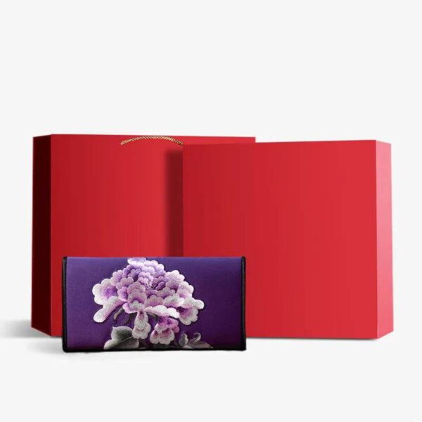 中国_手工芸_刺繍_花柄_スリム財布_中文_2467493 Chinese_Handcraft_Embroidery_Floral_Slim_Handheld_Wallet_-_SinoCultural-2467493