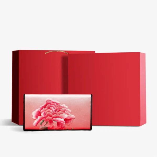 中国_手工芸_刺繍_花柄_スリム財布_中文-2467497 Chinese_Handcraft_Embroidery_Floral_Slim_Handheld_Wallet_-_SinoCultural-2467497