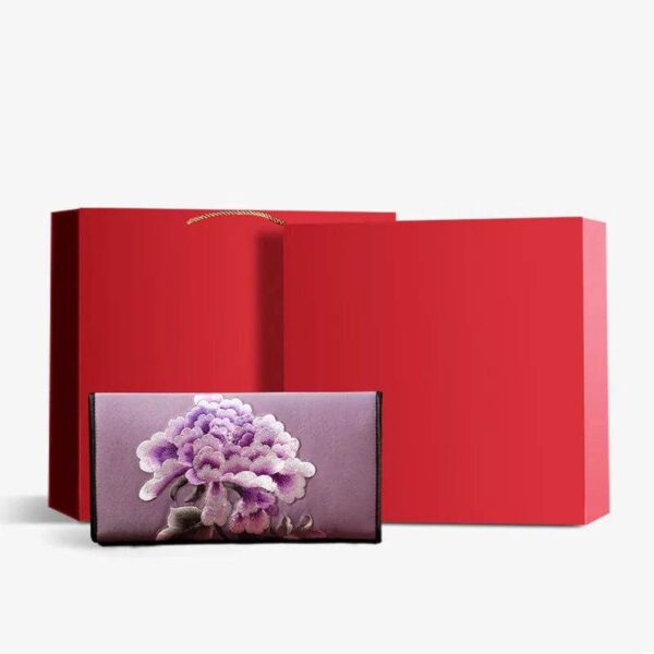 中国_手工芸_刺繍_花柄_スリム財布_中文-2467509 Chinese_Handcraft_Embroidery_Floral_Slim_Handheld_Wallet_-_SinoCultural-2467509