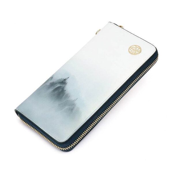 雲_山_緑_プリント_牛革財布_-_中_文化-2468355 Cloud_Mountain_Green_Printed_Cowhide_Wallet_-_SinoCultural-2468355