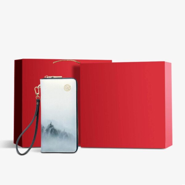 雲_山_緑_プリント_牛革財布_-_中_文化-2468375 Cloud_Mountain_Green_Printed_Cowhide_Wallet_-_SinoCultural-2468375