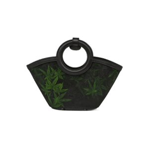 Xiangyunsha Silk Black Maple Leaves Basket Bag