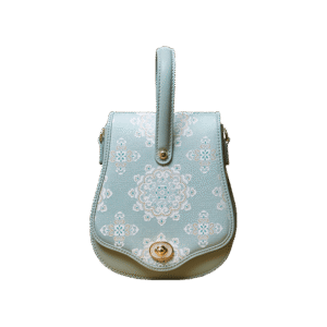 Brocade Jacquard Green Floral Designer Saddle Bag