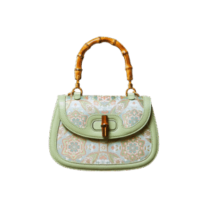 Song Brocade Mulberry Silk Bamboo Handle Handbag