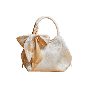 Brocade Silk Cute Bucket Bag Fenghuang Pattern Handbag