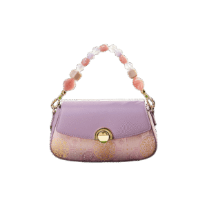 Brocade Mulberry Silk Chain Bag Purple Floral Handbag