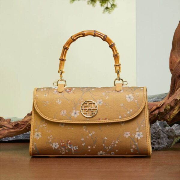 宋_ブロケード_絹_竹_ハンドバッグ_中文2483705 Song_Brocade_Silk_Bamboo_Handle_Handabag_-_SinoCultural-2483705