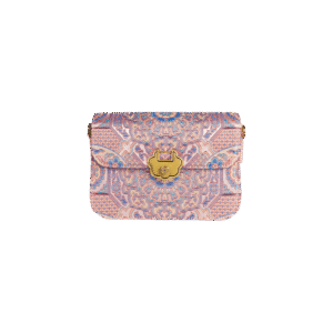 Song Brocade Leather Luxurious Powder Pink Clutch Handbag