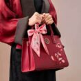 b_Embroidery_Leather_White_Commuting_Handbag_Orchid_with_Scarf