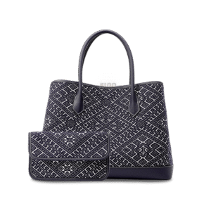 Zhuang Brocade Embroidered Leather Shoulder Bag  Flying Swallow Motif